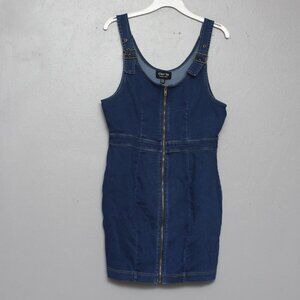 C’est Toi denim full zip jean jumper overall dress